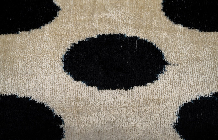 Handmade Throw Pillow Cover & Feather Insert | Black White Polka Dot| Soft Throw Pillow| Luxury Decorative For Couch | 16 X 24 In