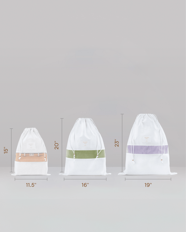 Hayden Hill 3 Mixed Organic Cotton Dust Bags (S, M, L)