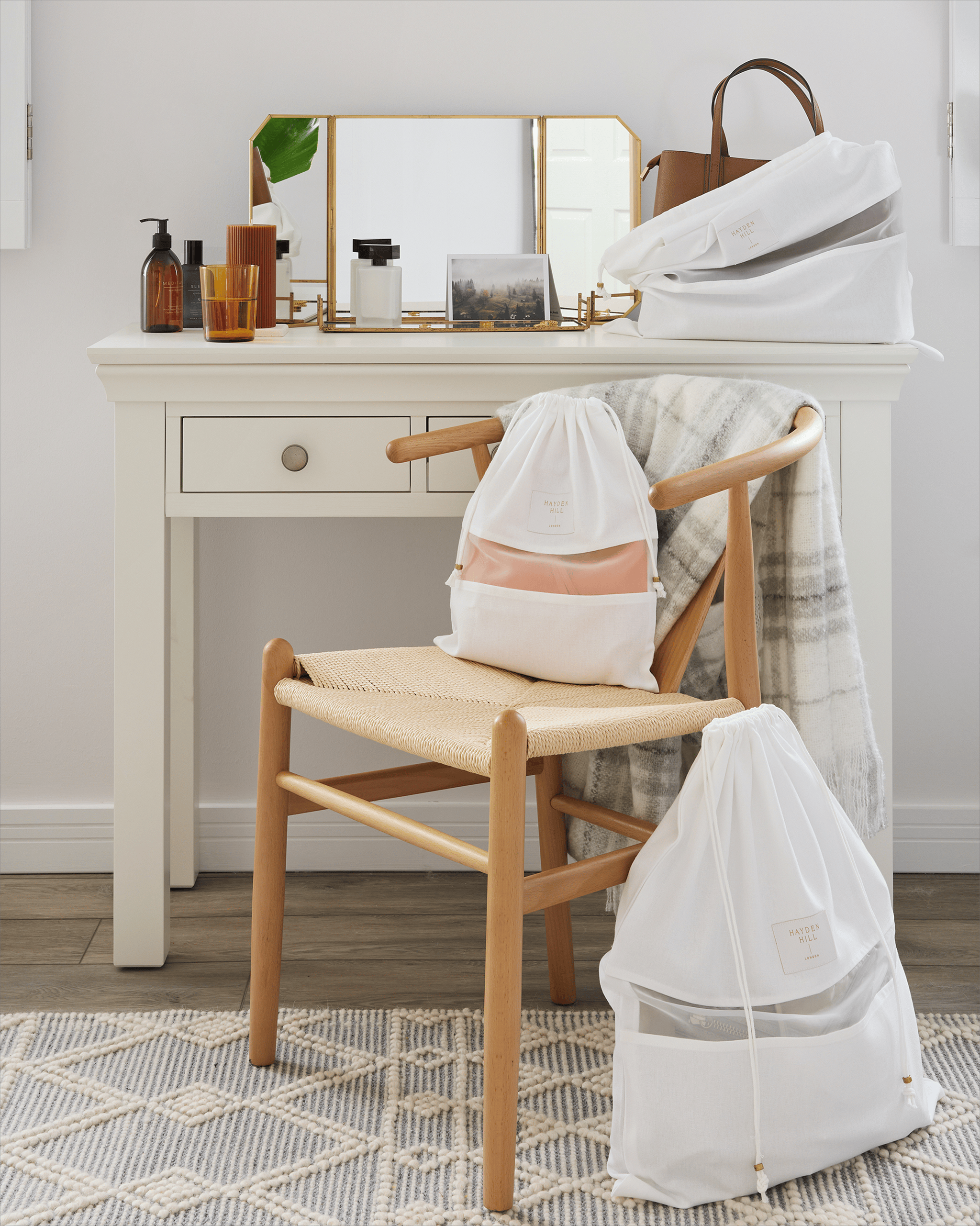 Hayden Hill 3 Mixed Organic Cotton Dust Bags (S, M, L)