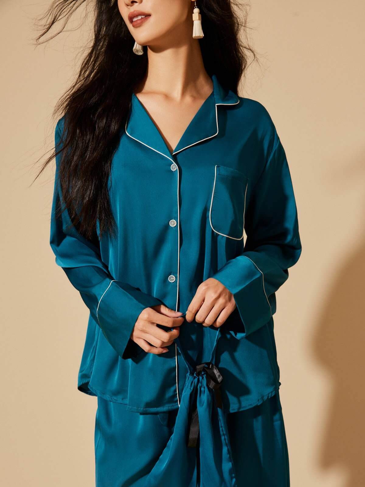 Ulivary Lapel Pajama Set 3 Pcs