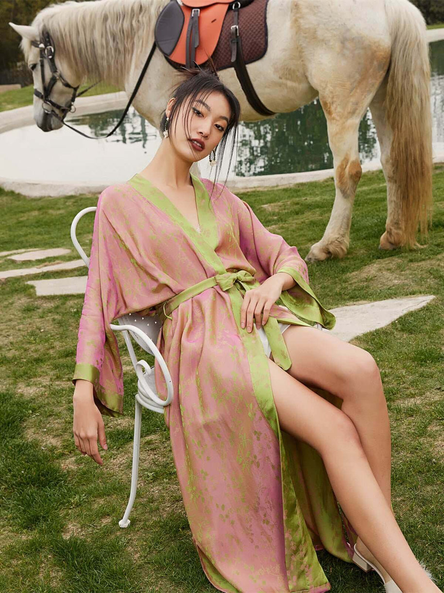 Ulivary Oriental Reversible Kimono Robe