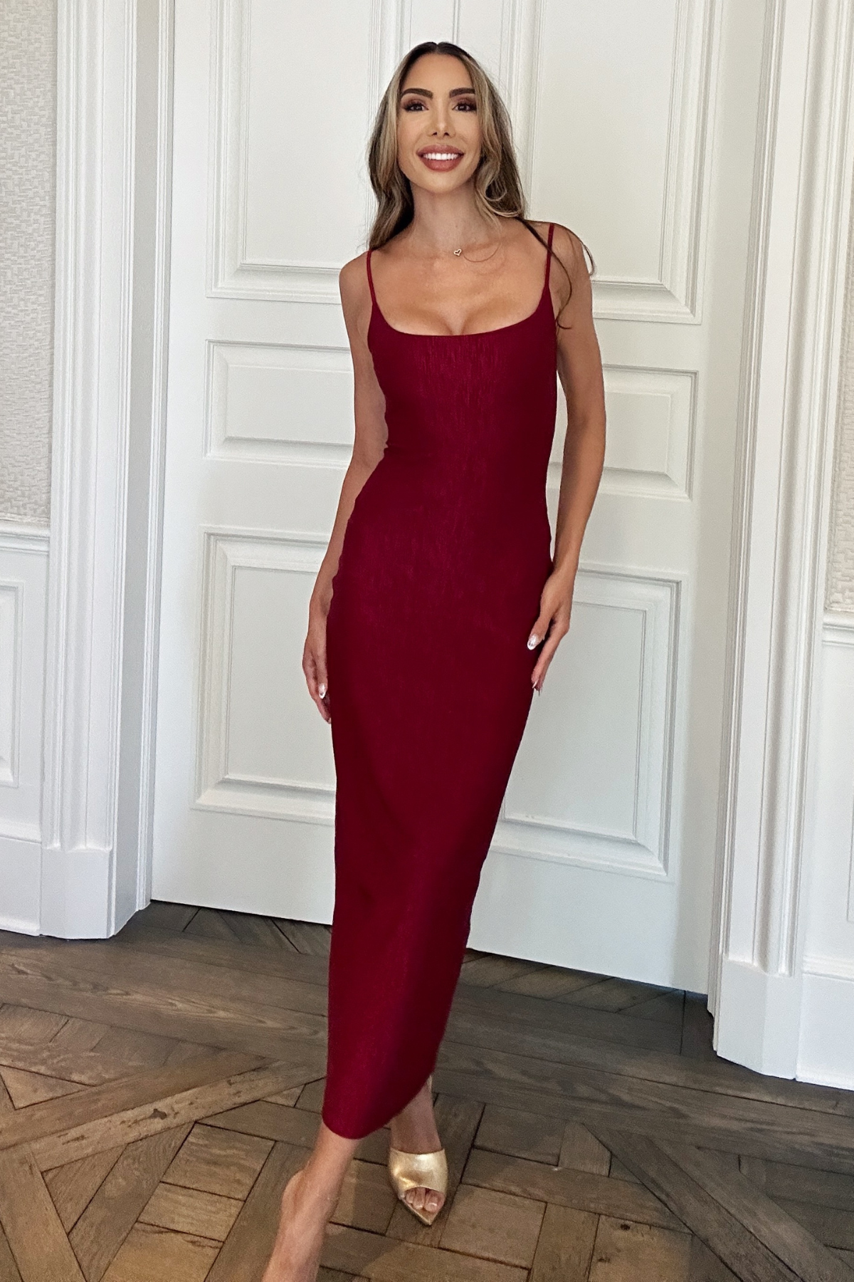 Gianine PAMPELONE BURGUNDY JACQUARD Dress