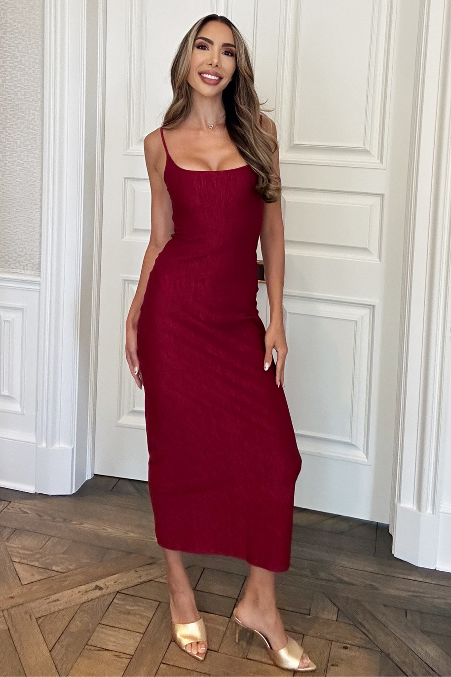 Gianine PAMPELONE BURGUNDY JACQUARD Dress