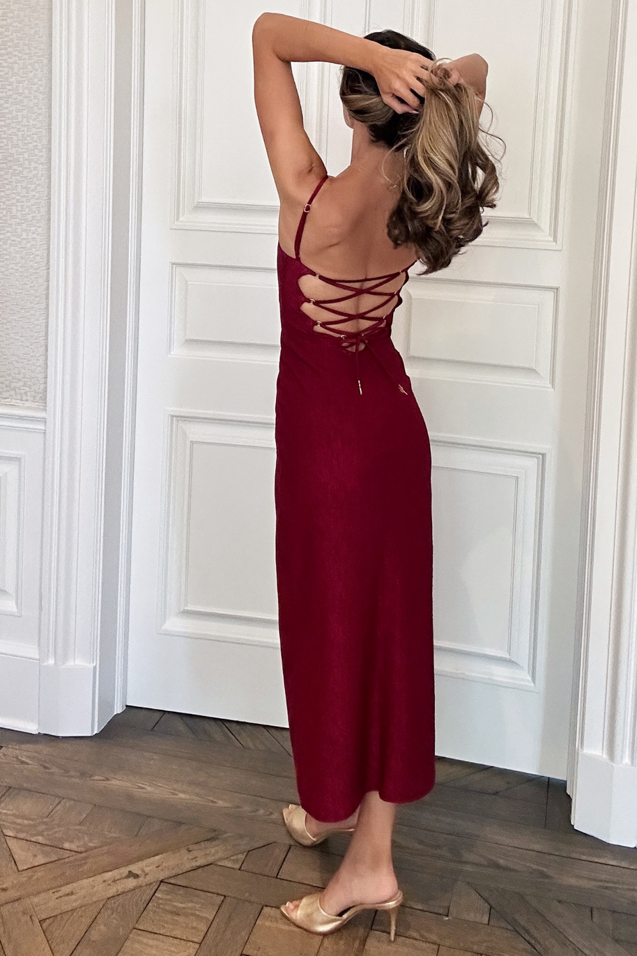 Gianine PAMPELONE BURGUNDY JACQUARD Dress