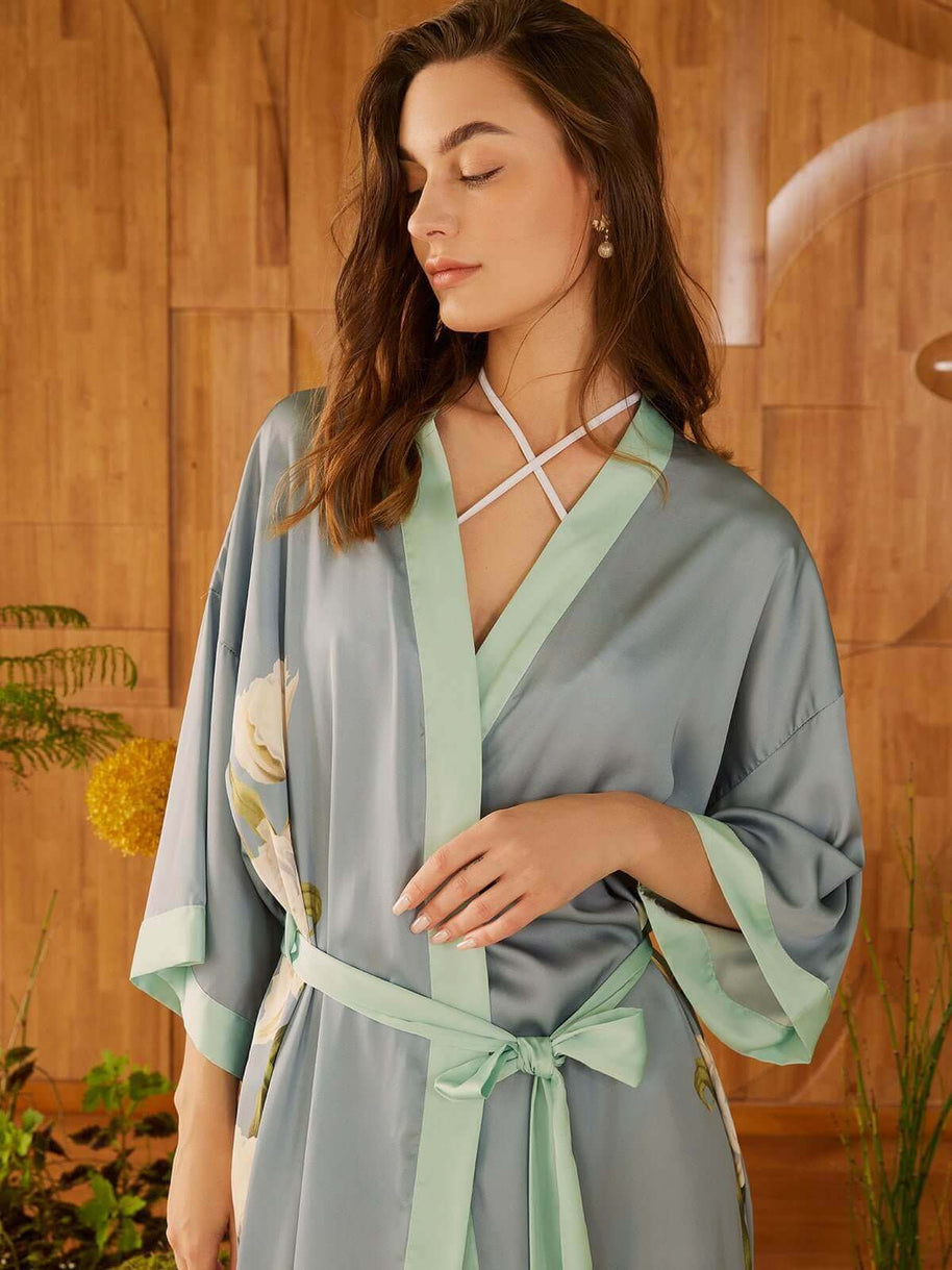 Ulivary Peony Floral Kimono Robe