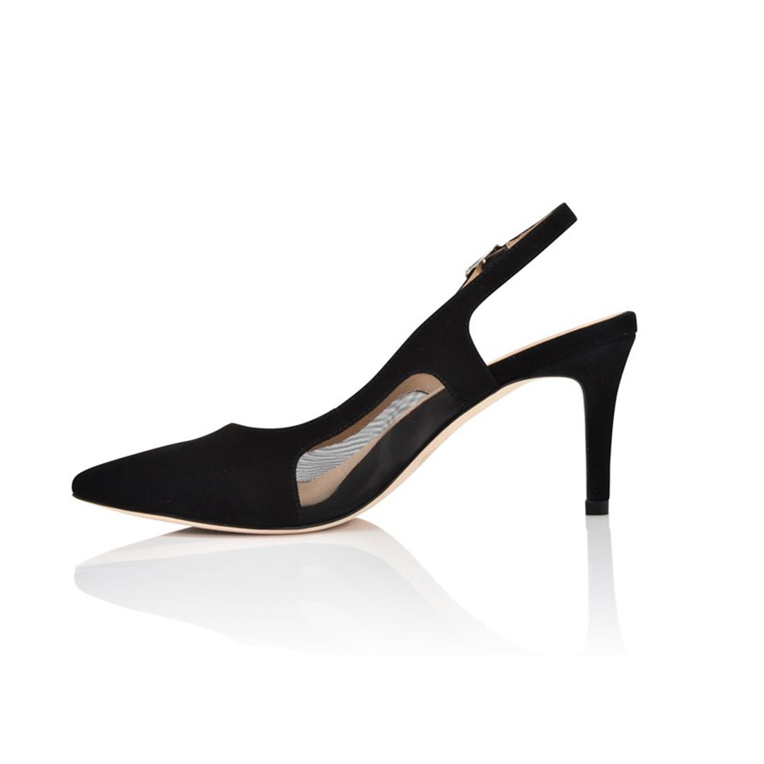 Joan Oloff Dance Black Kid Suede/Black Mesh