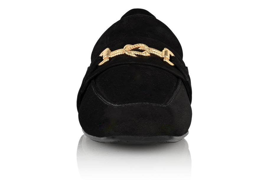 Joan Oloff Adonis Black Nubuck Leather Loafer