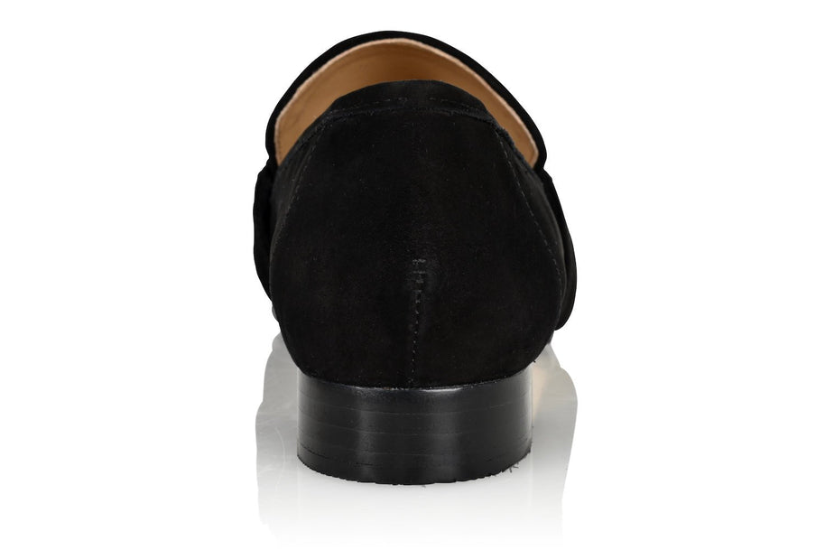 Joan Oloff Adonis Black Nubuck Leather Loafer