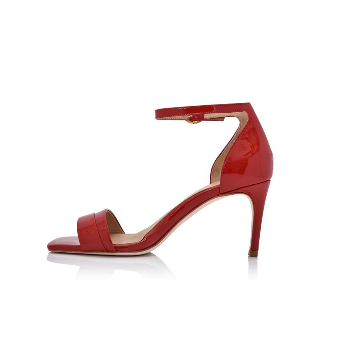 Joan Oloff Simone Red Hot Soft Patent Sandals