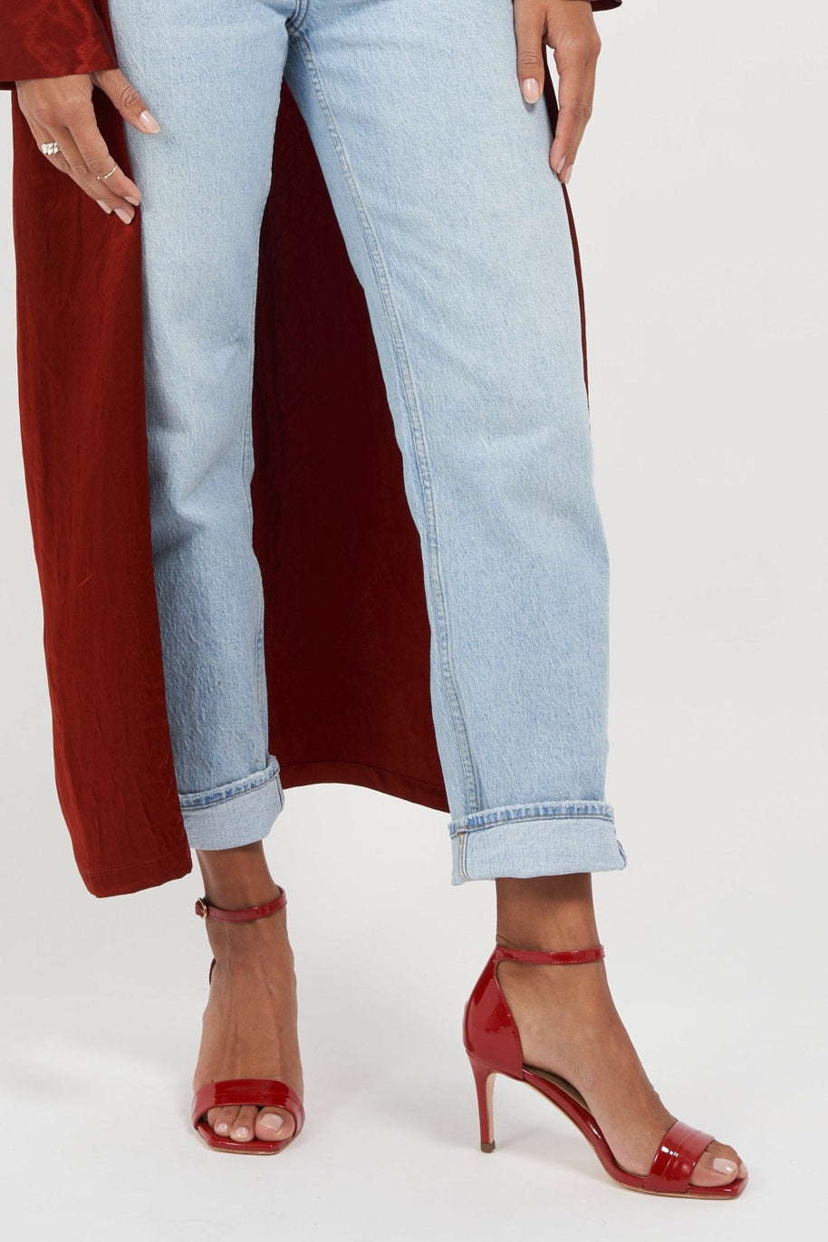 Joan Oloff Simone Red Hot Soft Patent Sandals