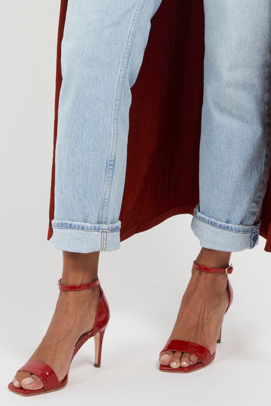 Joan Oloff Simone Red Hot Soft Patent Sandals