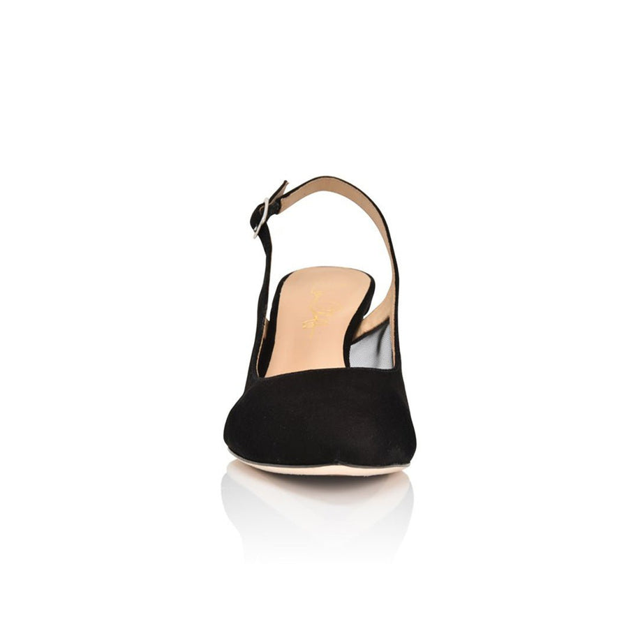 Joan Oloff Dance Black Kid Suede/Black Mesh