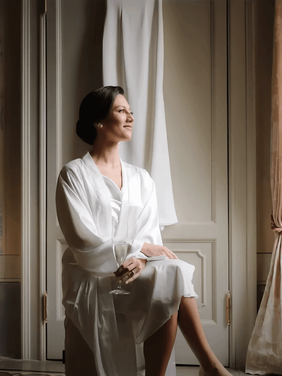 Ulivary Elegant Robe Dress & Pajama Set Bridal