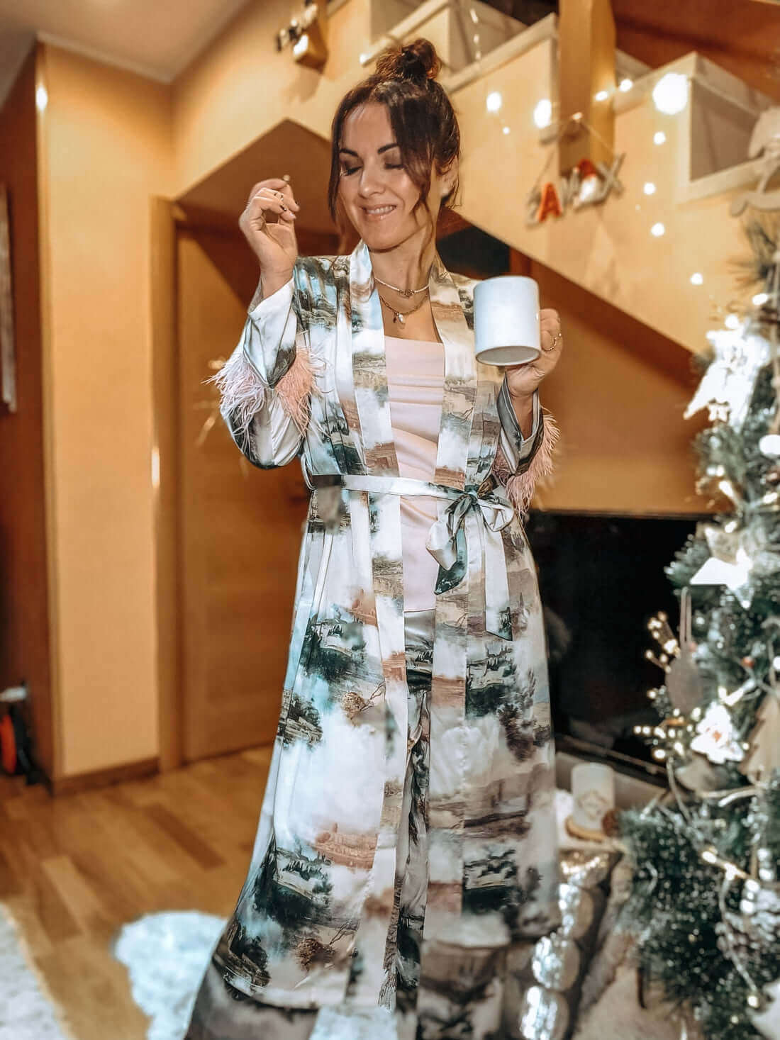 Ulivary Landscape Pajama Set 3pcs Feather