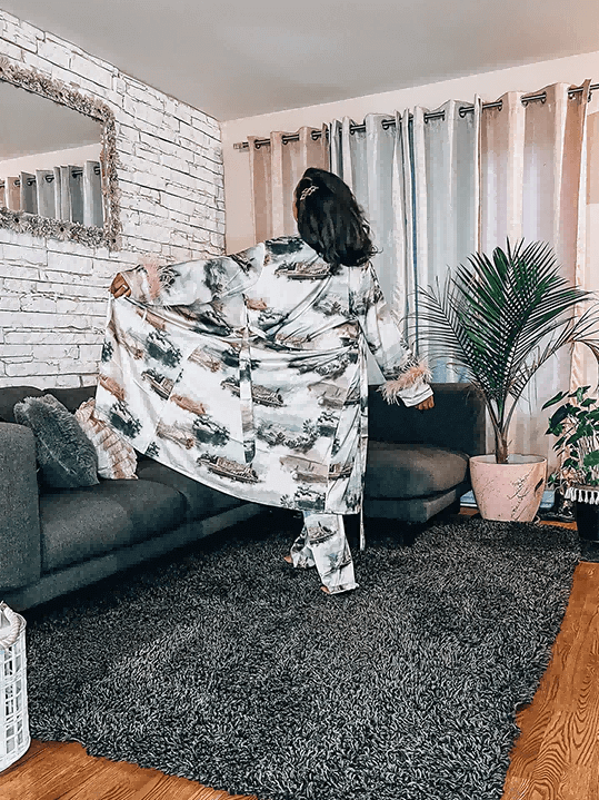 Ulivary Landscape Pajama Set 3pcs Feather