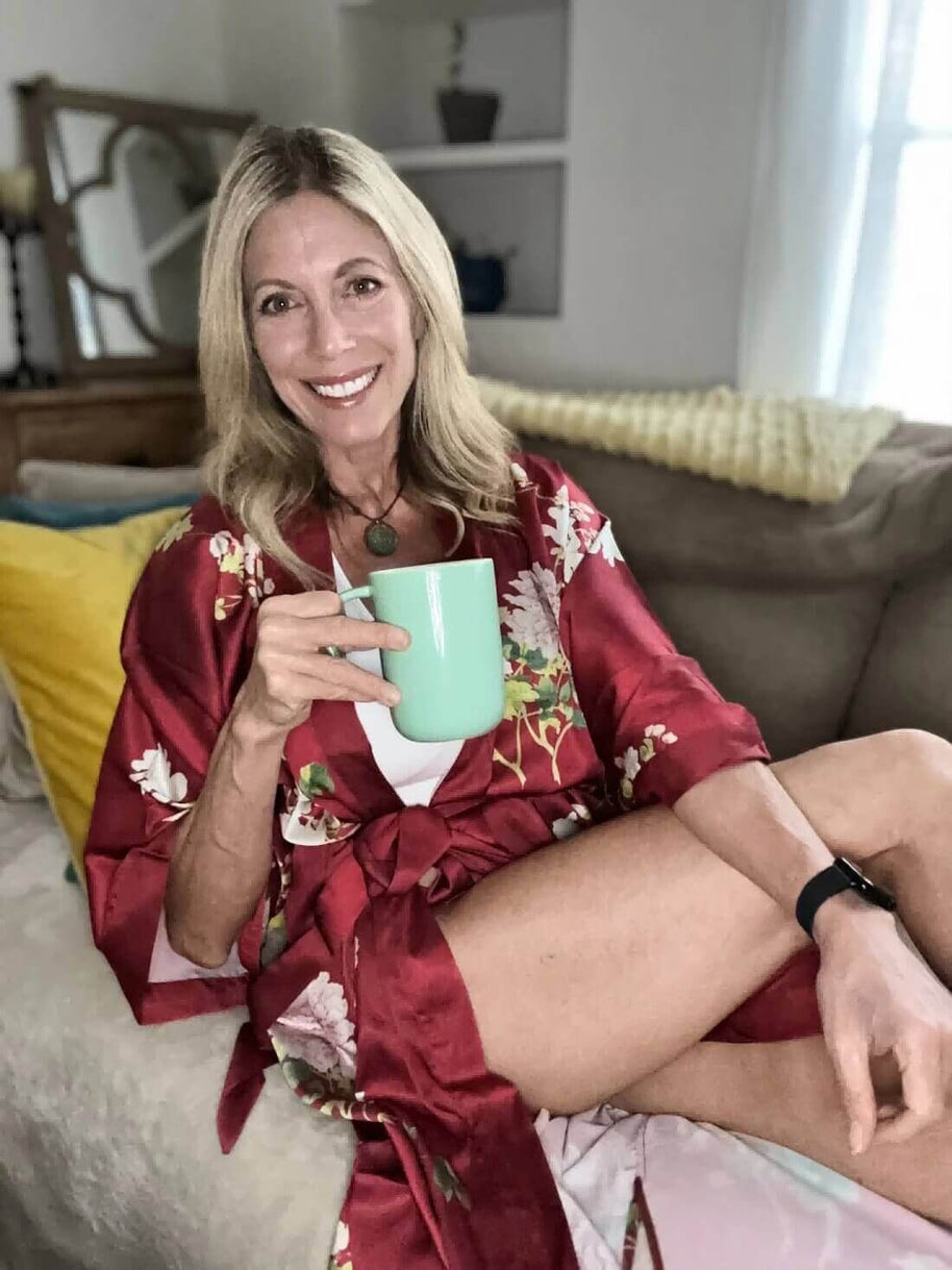 Ulivary Floral Red Kimono Robe