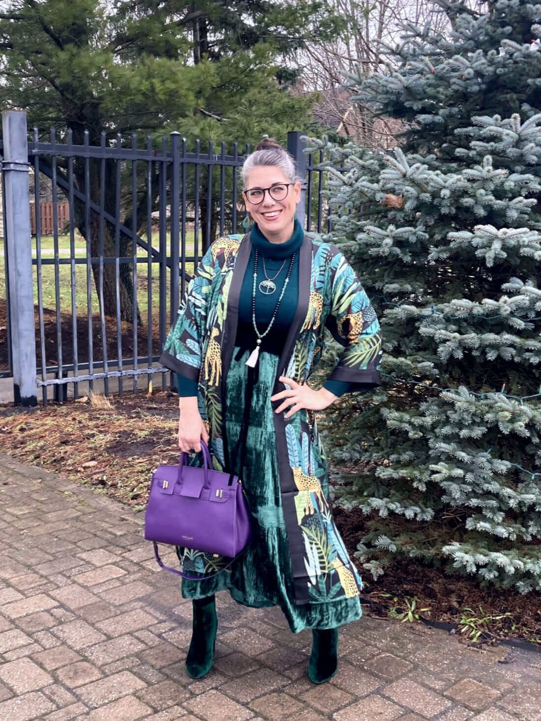 Ulivary Black Leopard Kimono Robe