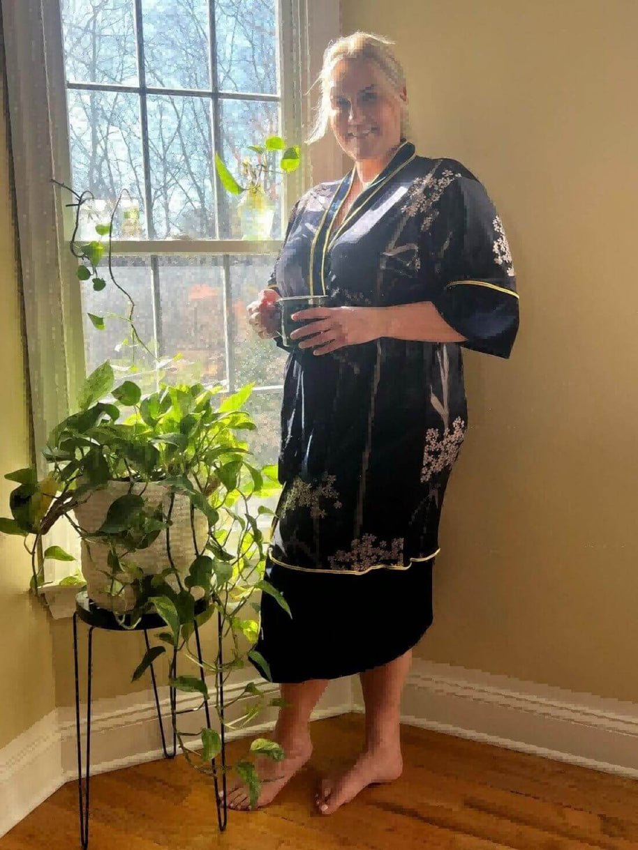Ulivary Velvet Vintage Kimono Robe