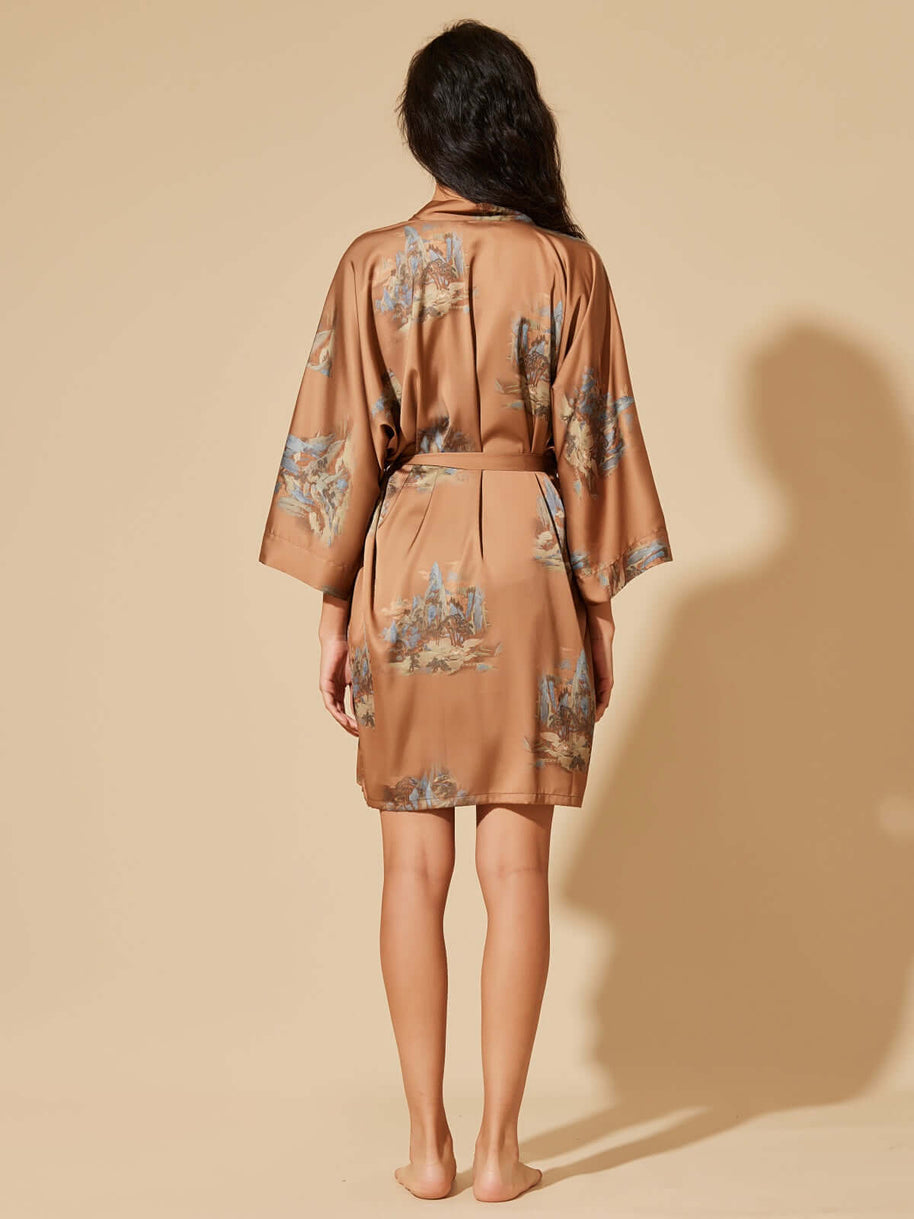 Ulivary Short Kimono Robe Landscape