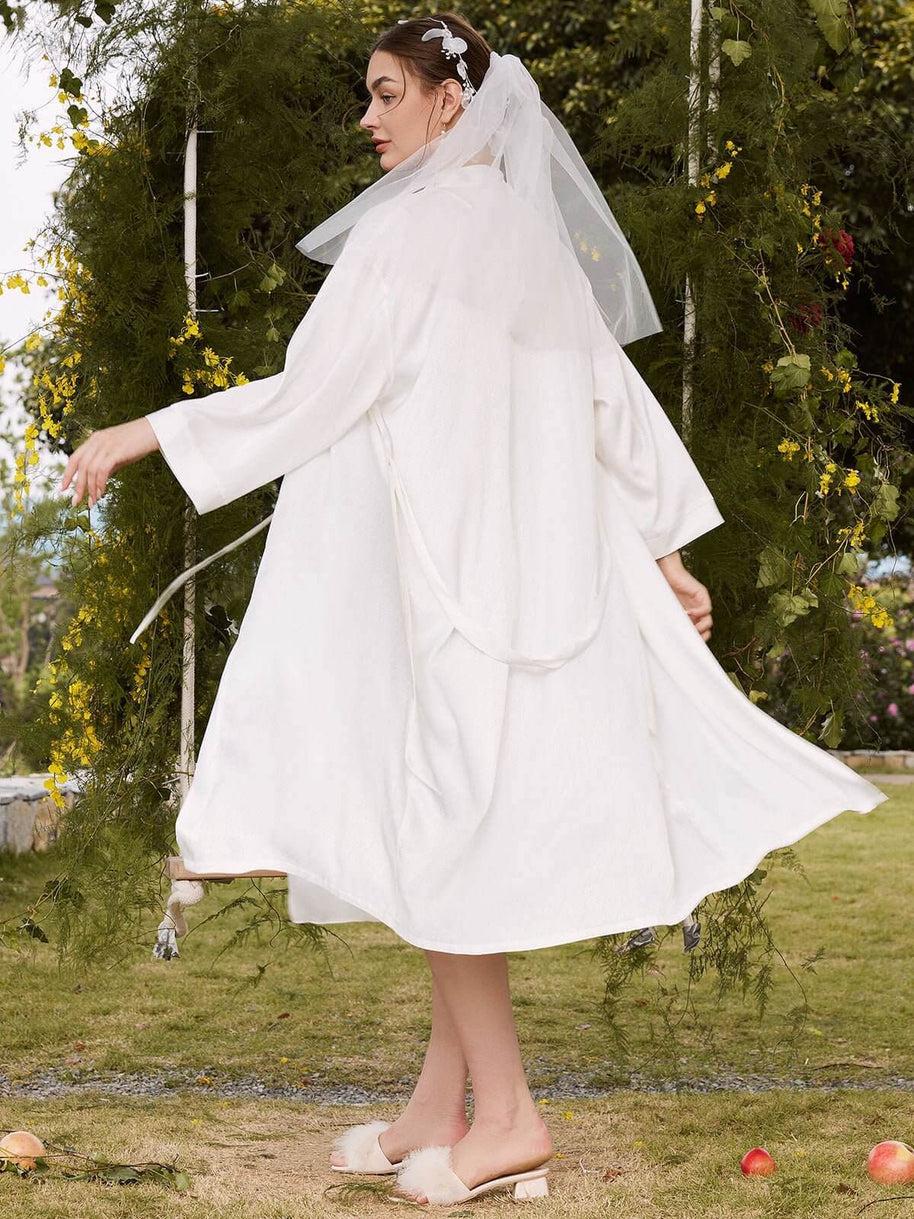 Ulivary Elegant Robe Dress & Pajama Set Bridal