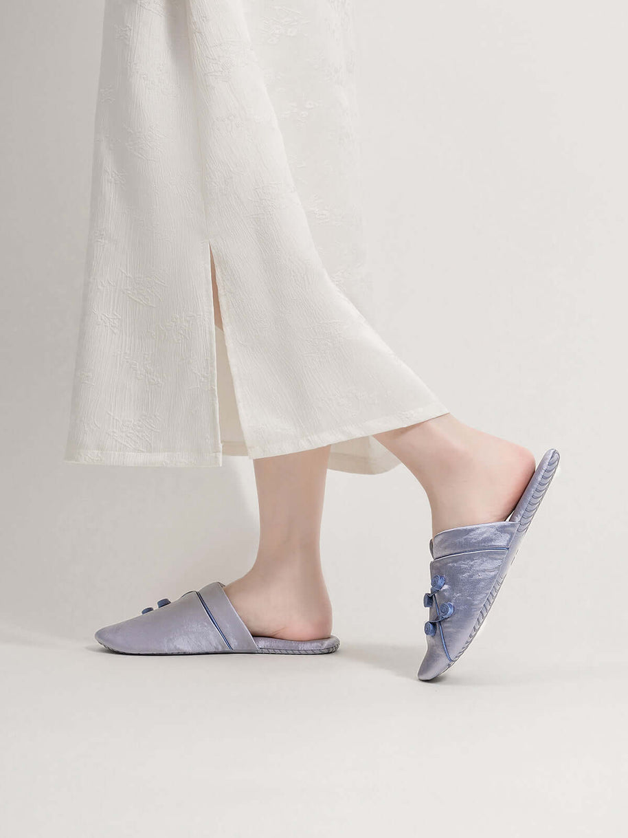 Ulivary Qipao Collar Buckle Asian Style Slippers