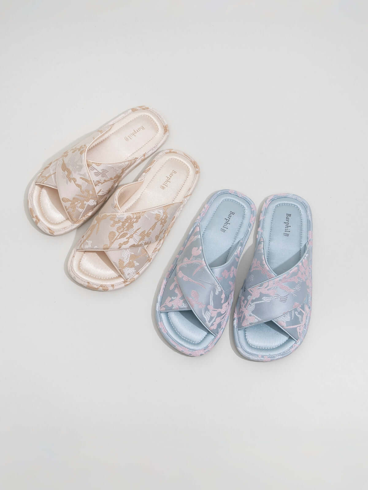 Ulivary Classic Cross-Strap Embroidery Slippers (more colors)