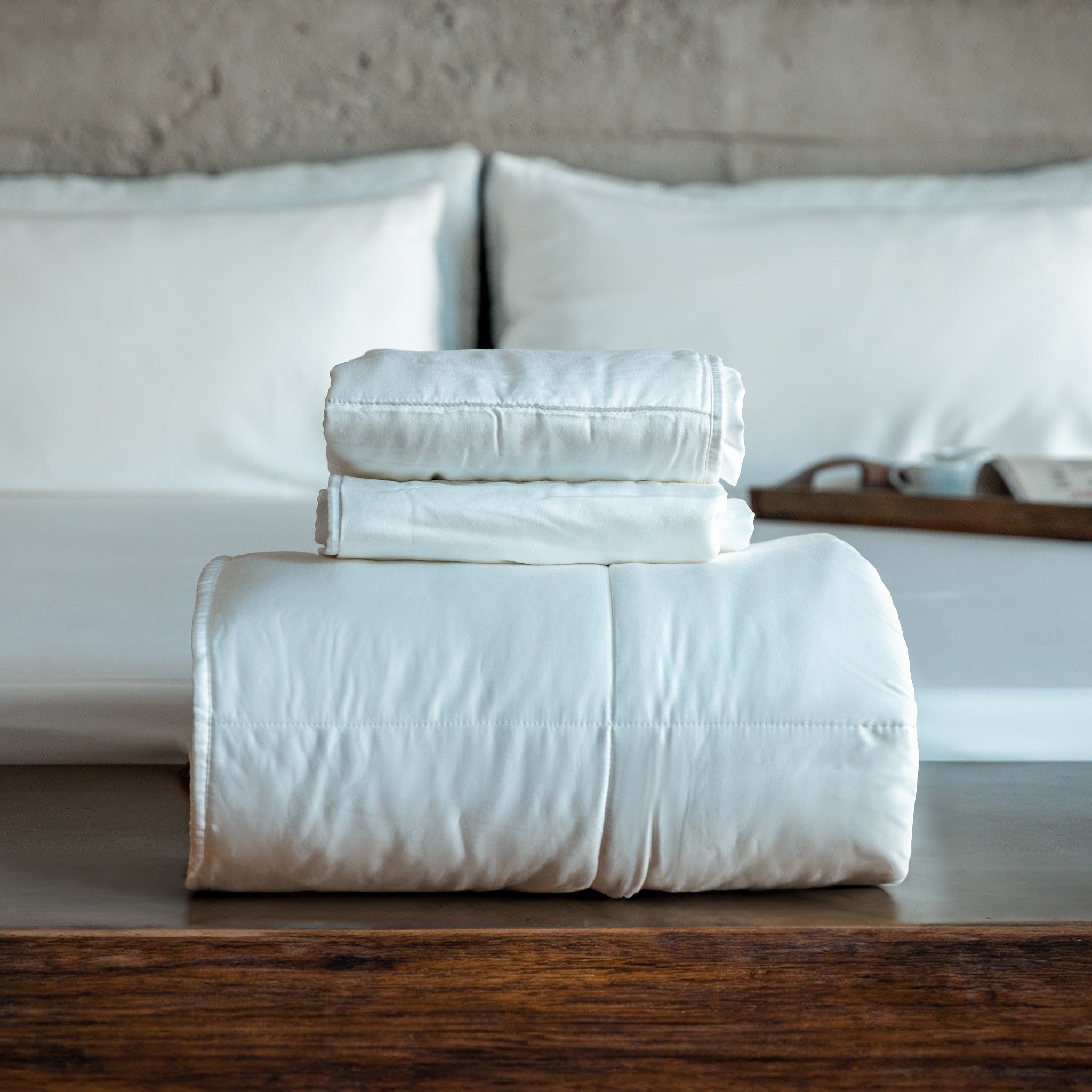Ecobrands Cooling Comforter Set – Temperature-Regulating Eucalyptus Silk Comforter & Pillow Shams