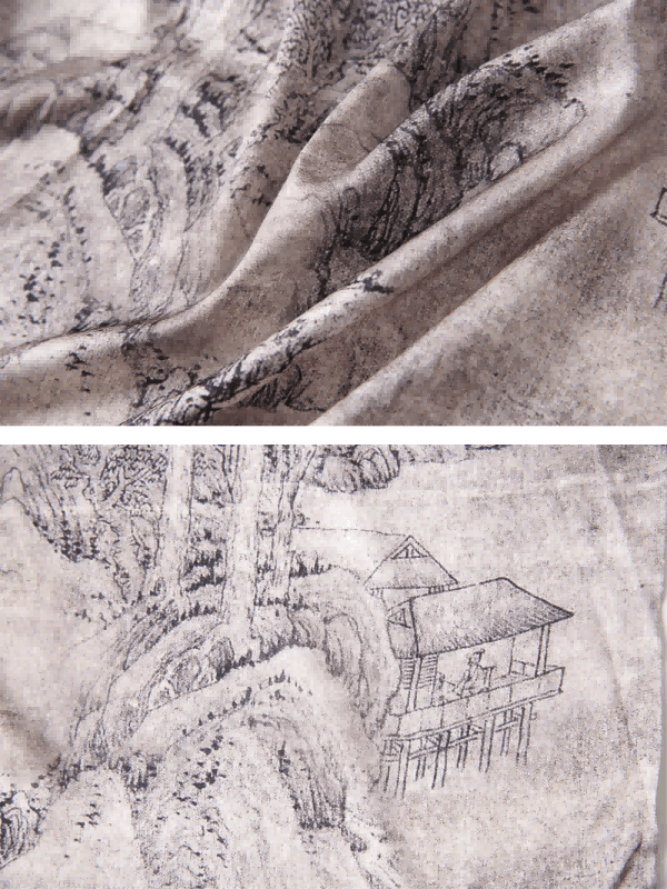 Ulivary Short Kimono Robe Ink Painting