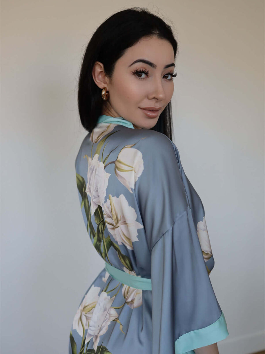 Ulivary Peony Floral Kimono Robe