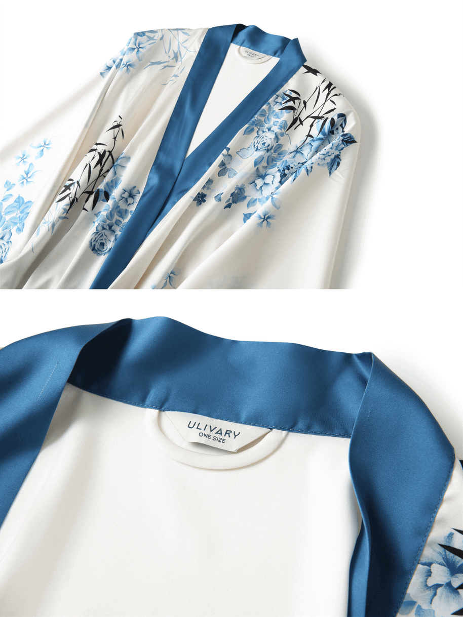 Ulivary Short Kimono Robe Bamboo