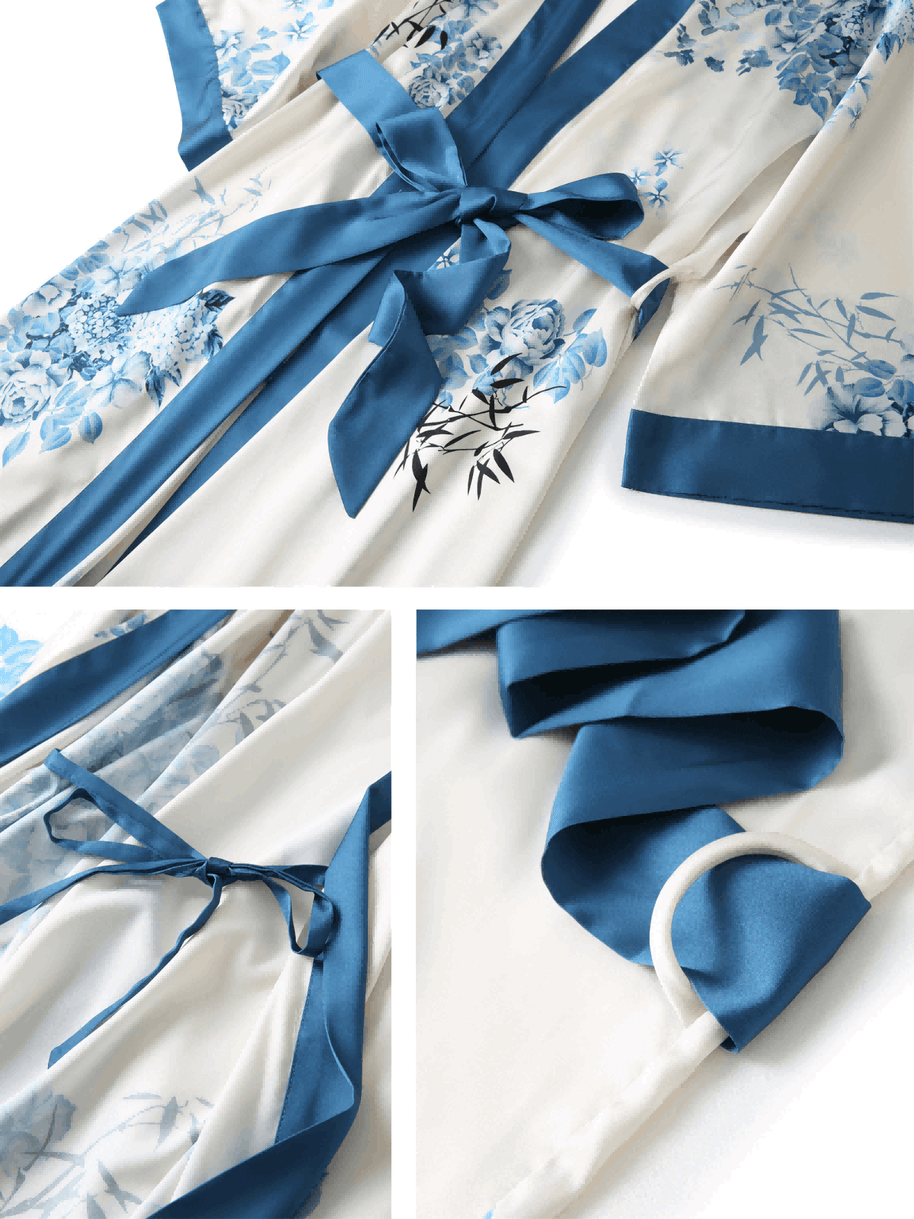 Ulivary Short Kimono Robe Bamboo