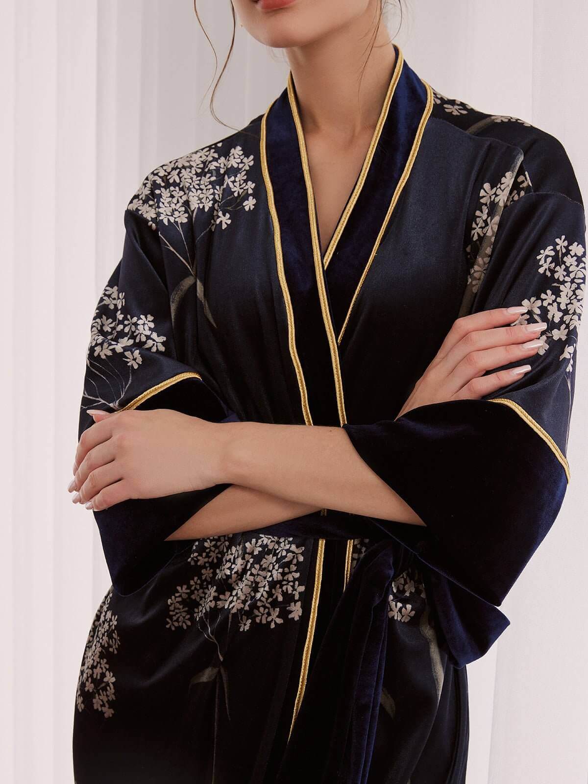 Ulivary Velvet Vintage Kimono Robe