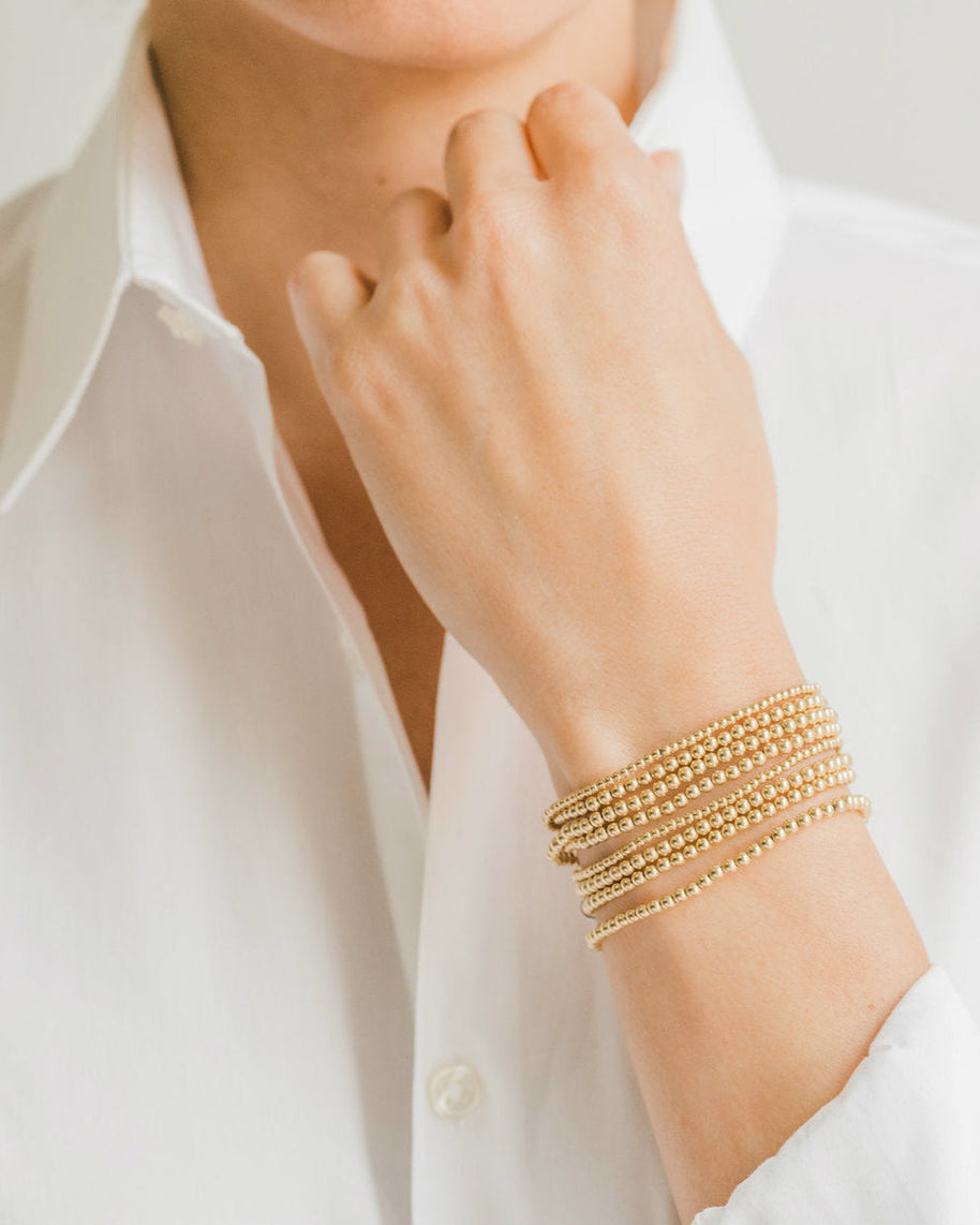 Zoe Lev 4mm Gold Bead Bracelet