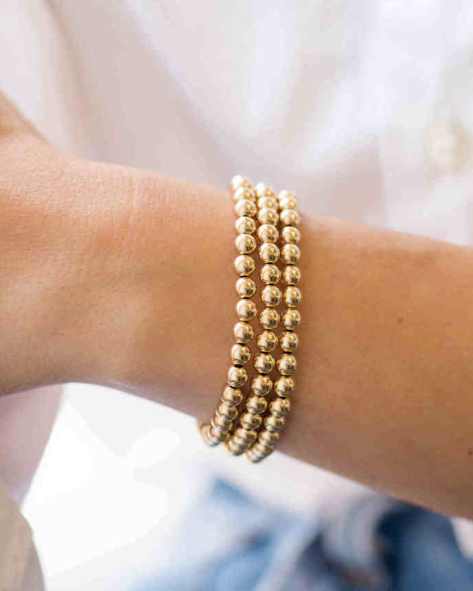 Zoe Lev 5mm Gold Bead Bracelet