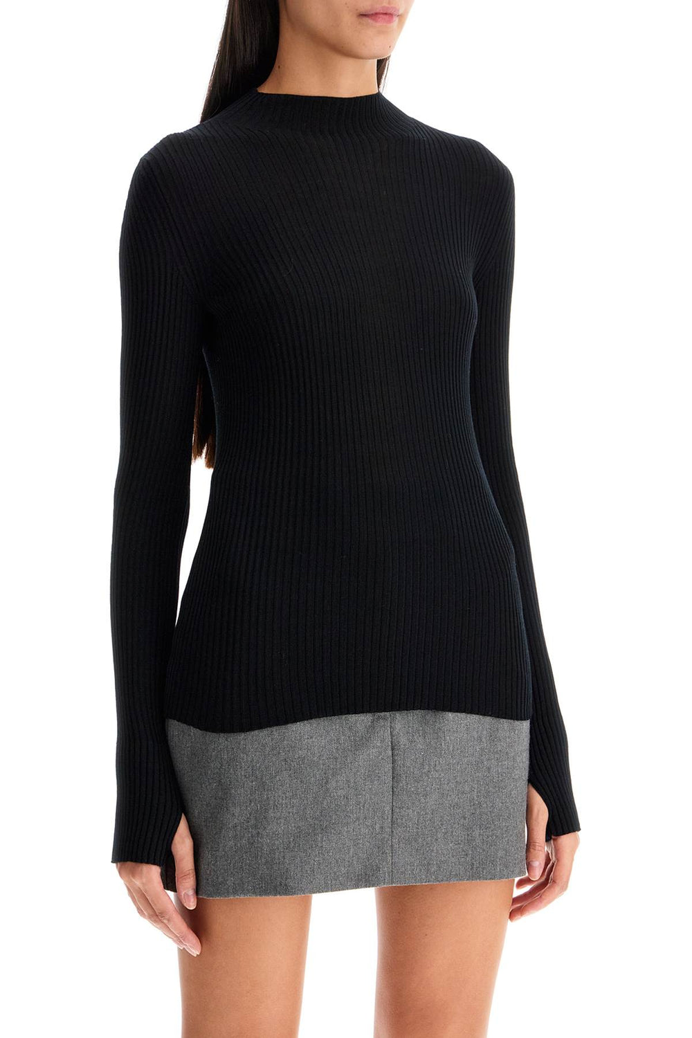 MRZ Wool Ribbed Pullover Sweater