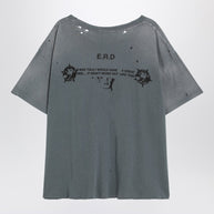 Enfants Riches Déprimés Blue Vintage-effect T-shirt With Print And Distressing