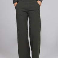 KiraGrace HIGH WAIST WIDE LEG PANT: LODEN GREEN