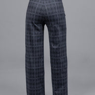 KiraGrace HIGH WAIST WIDE LEG PANT: CHARCOAL PLAID