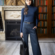 KiraGrace GRACE TURTLENECK: MARINE NAVY