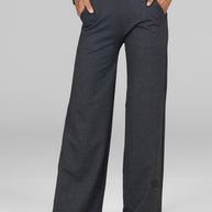 KiraGrace HIGH WAIST WIDE LEG PANT: CHARCOAL GREY
