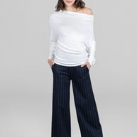 KiraGrace LILIAN DRAPED SWEATER: IVORY
