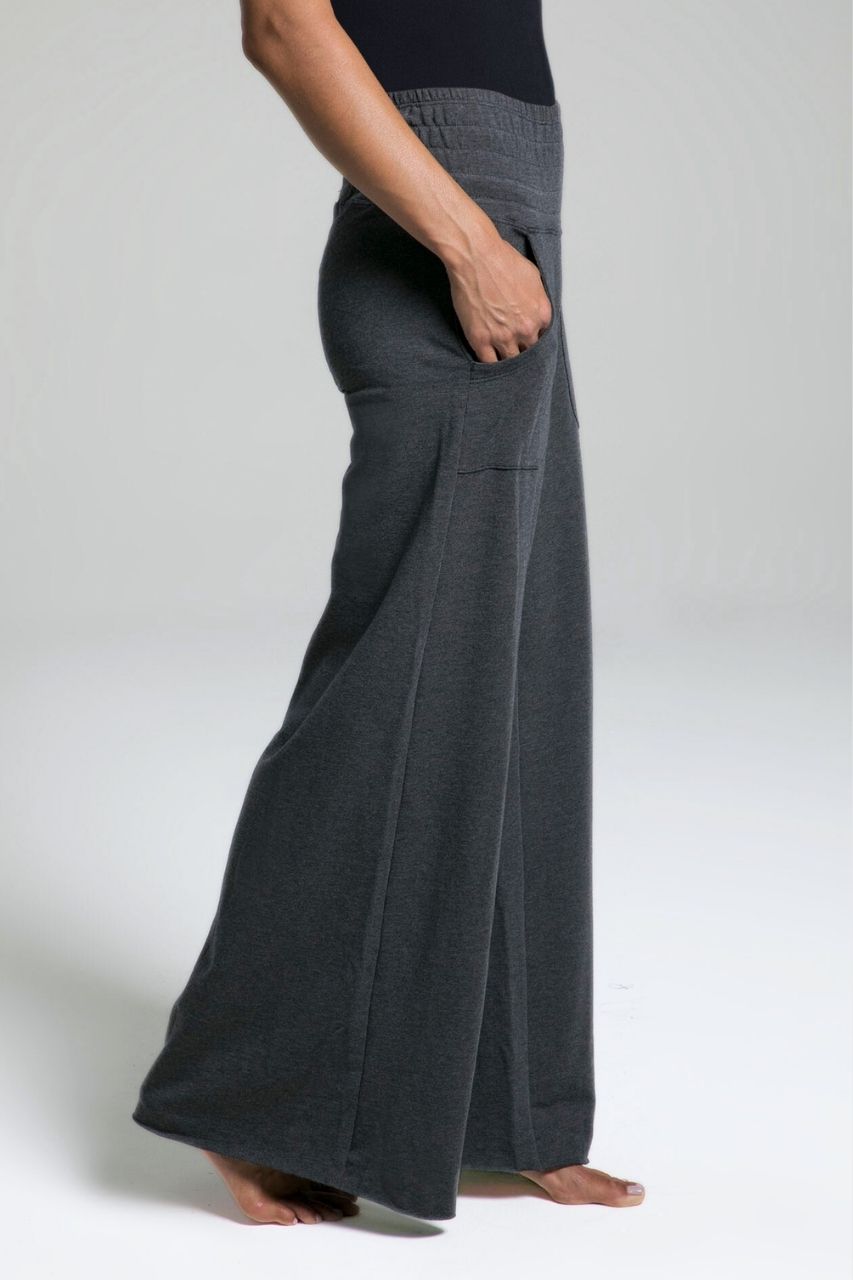 KIRAGRACE COZY BOHO YOGA PANT: CHARCOAL HEATHER