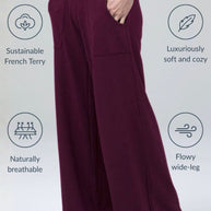 KIRAGRACE COZY BOHO YOGA PANT: BURGUNDY