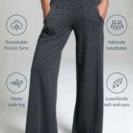 KIRAGRACE COZY BOHO YOGA PANT: CHARCOAL HEATHER