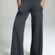 KIRAGRACE COZY BOHO YOGA PANT: CHARCOAL HEATHER