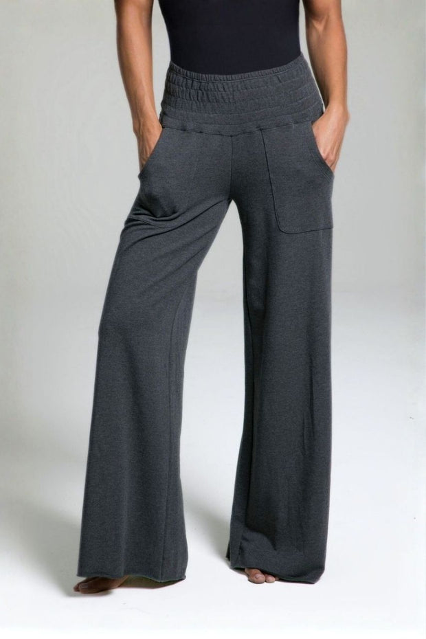 KIRAGRACE COZY BOHO YOGA PANT: CHARCOAL HEATHER