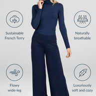 KIRAGRACE COZY BOHO YOGA PANT: NAVY