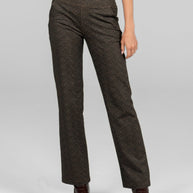 KiraGrace NINA STRAIGHT LEG PANT: HERRINGBONE CAMEL