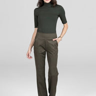 KiraGrace NINA STRAIGHT LEG PANT: LODEN TATTERSALL