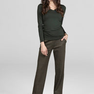 KiraGrace NINA STRAIGHT LEG PANT: LODEN TATTERSALL